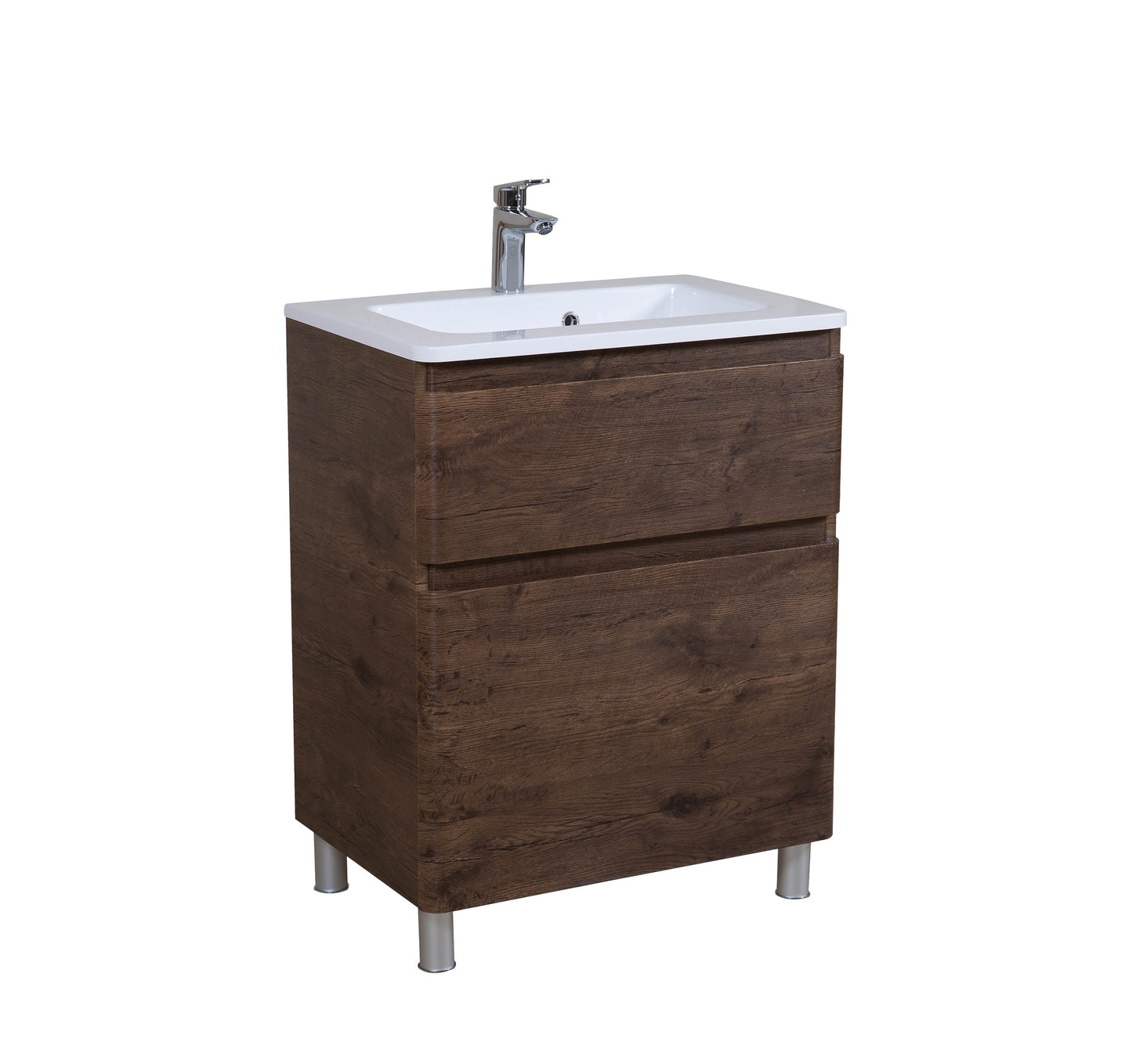 Mobilier de baie pe pardoseala Accent castan