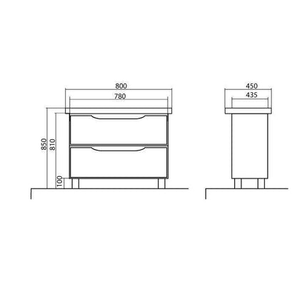 Mobilier de baie pe pardoseală Venice, Alb+Wenge (City)