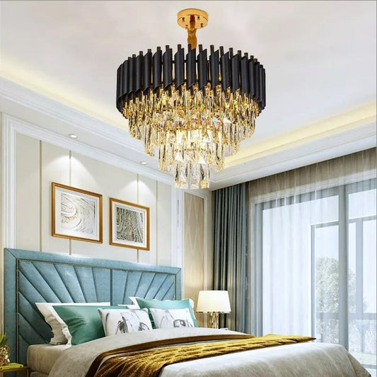 Candelabru Cristal Lightman, Negru Gold, Light9001-60 Cm