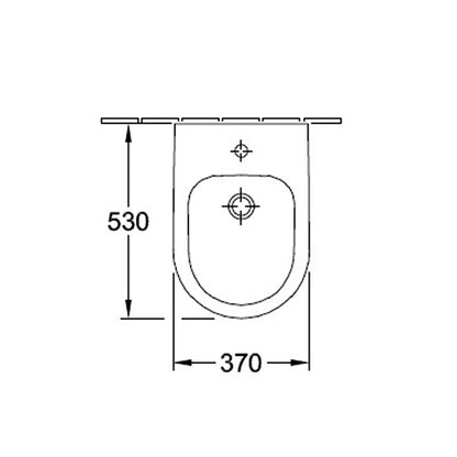 Bideu suspendat 37x53cm Avento, Villeroy & Boch