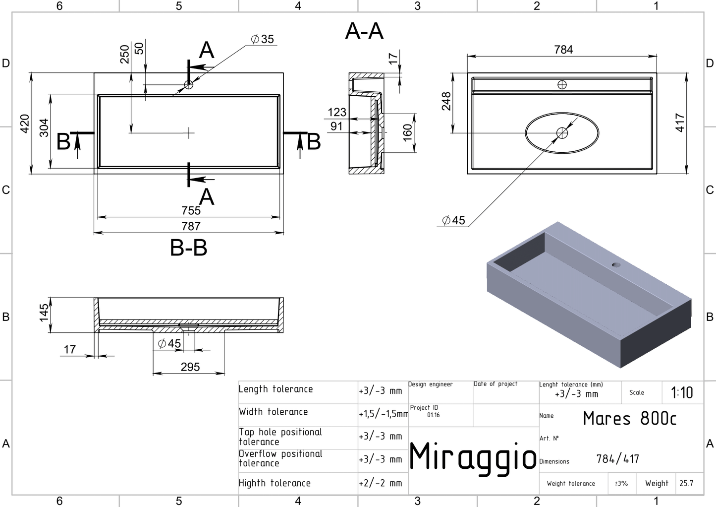 Lavoar pe blat Mares 800, Miraggio