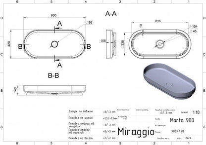 Lavoar pe blat Marta 900, Miraggio