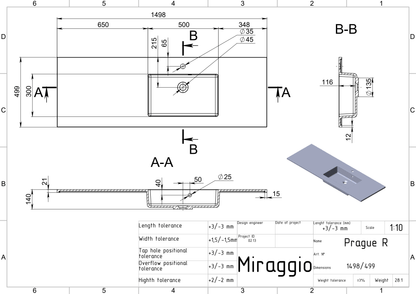 Lavoar pe blat Prague 1500 R, Miraggio