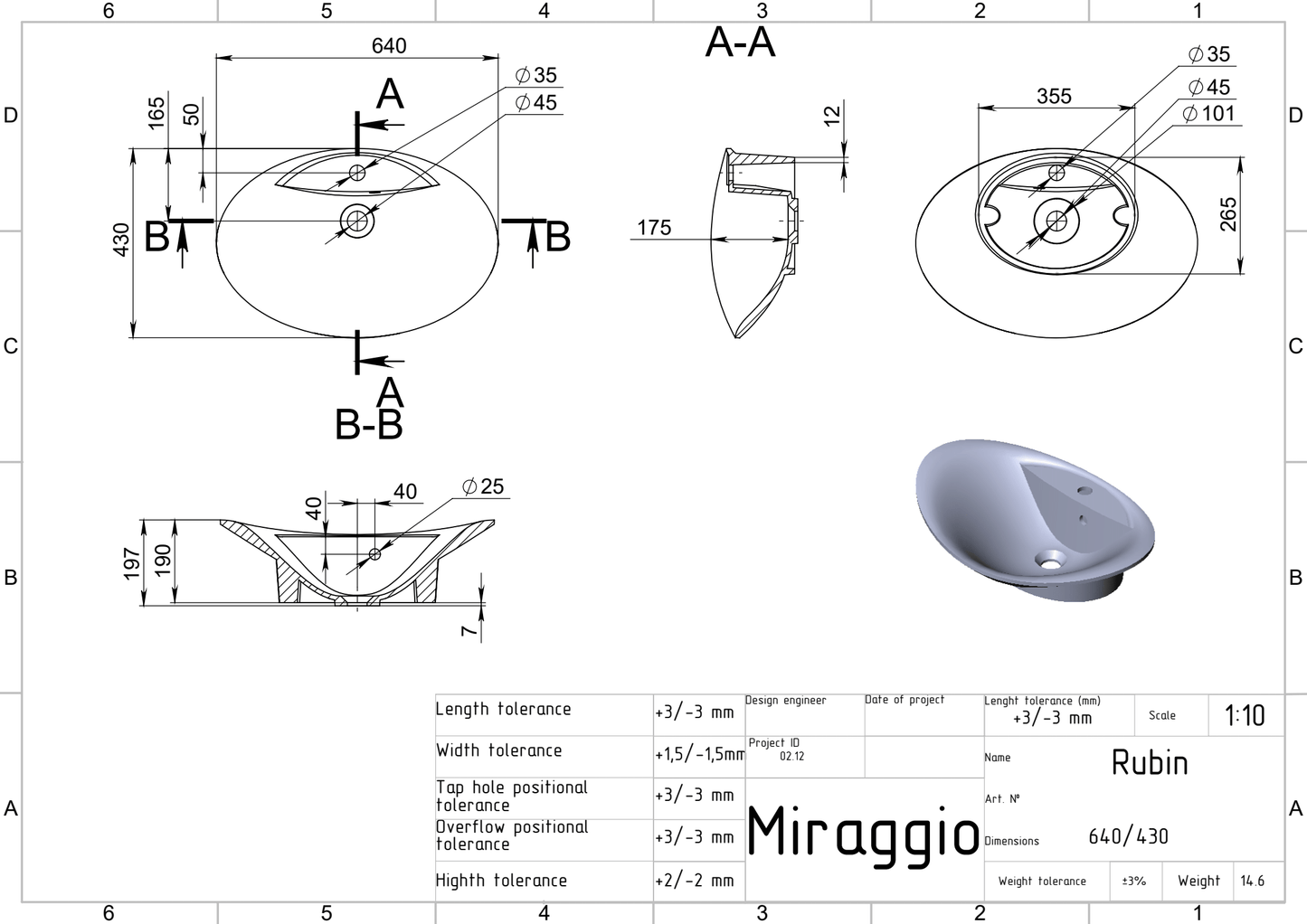 Lavoar pe blat Rubin, Miraggio