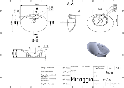 Lavoar pe blat Rubin, Miraggio