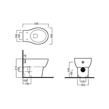 Vas WC stativ 36x55.5cm Nido, Hatria