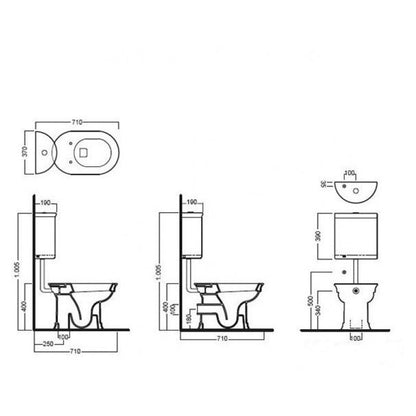 Vas WC stativ 37x59cm Dolce Vita, Hatria