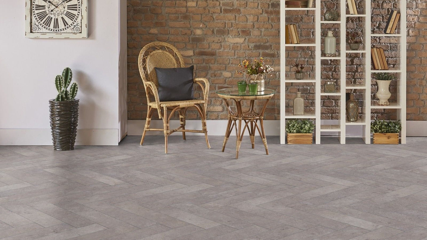 Parchet laminat Pesaro Cement Herringbone D4739 8/32, Kronotex