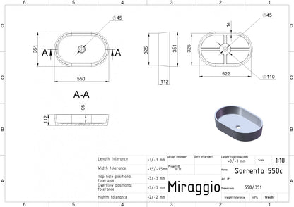 Lavoar SORRENTO RAL 1019 Mat