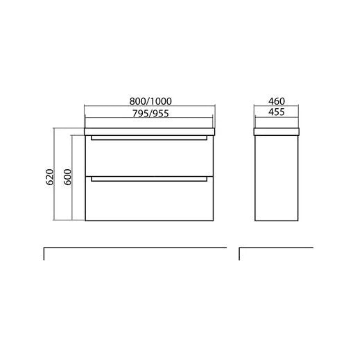 Mobilier de baie suspendat Headway beton-beige