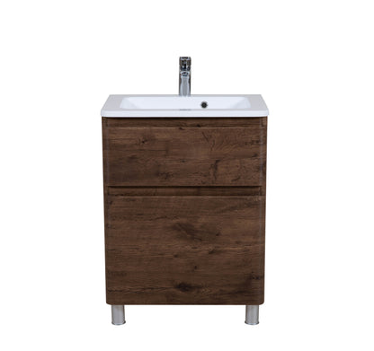 Mobilier de baie pe pardoseala Accent castan